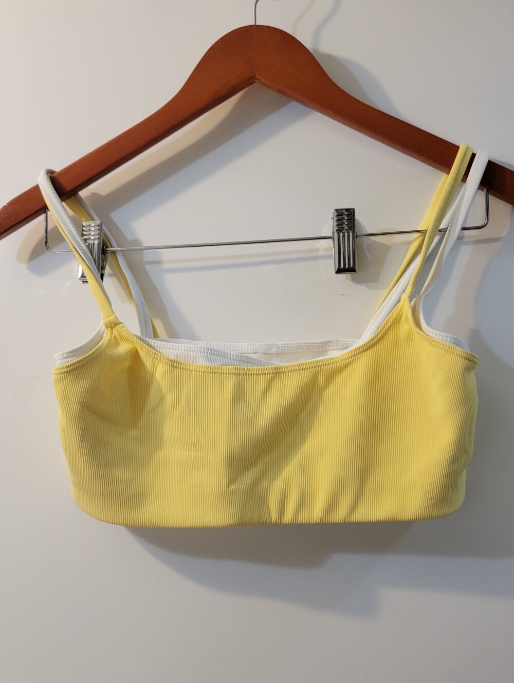 Wilo The Label Yellow Ribbed Bralette Crop Top Size S